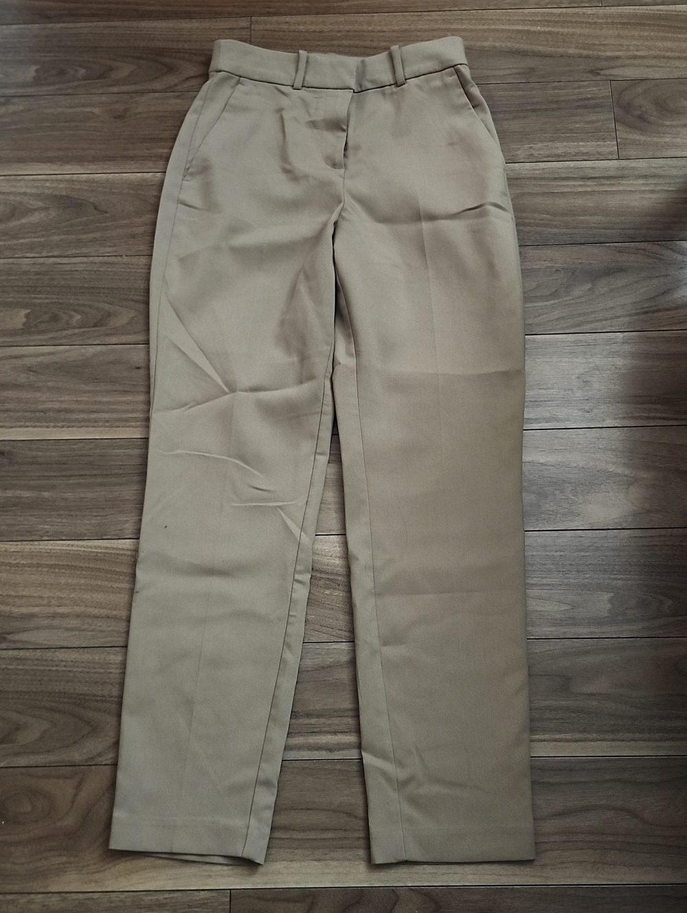 3/$18🔥H&M Classic High-Rise Straight Leg Women's Pants Trousers Beige Tan